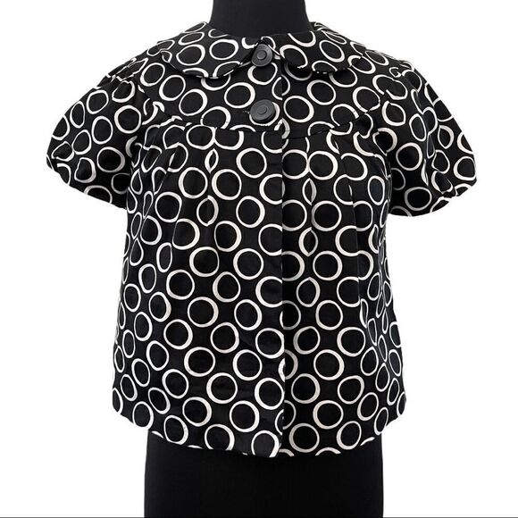 NY Collection Crop Circle Print Blazer Sz S - Picture 1 of 11